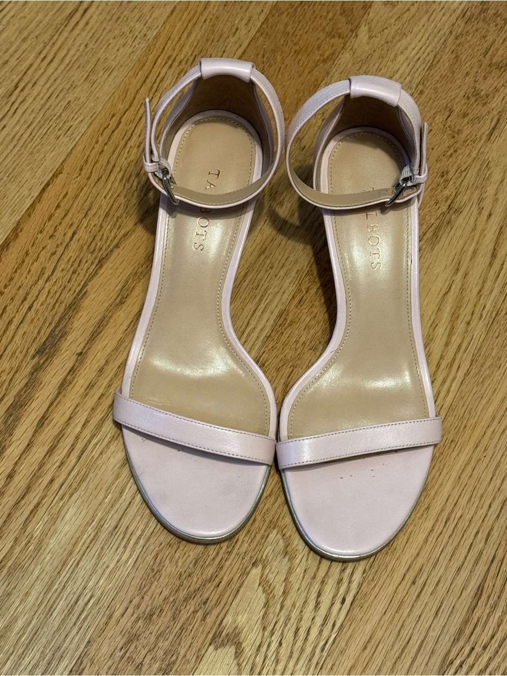 Talbots light pink strappy kitten heels size 8 1/2
